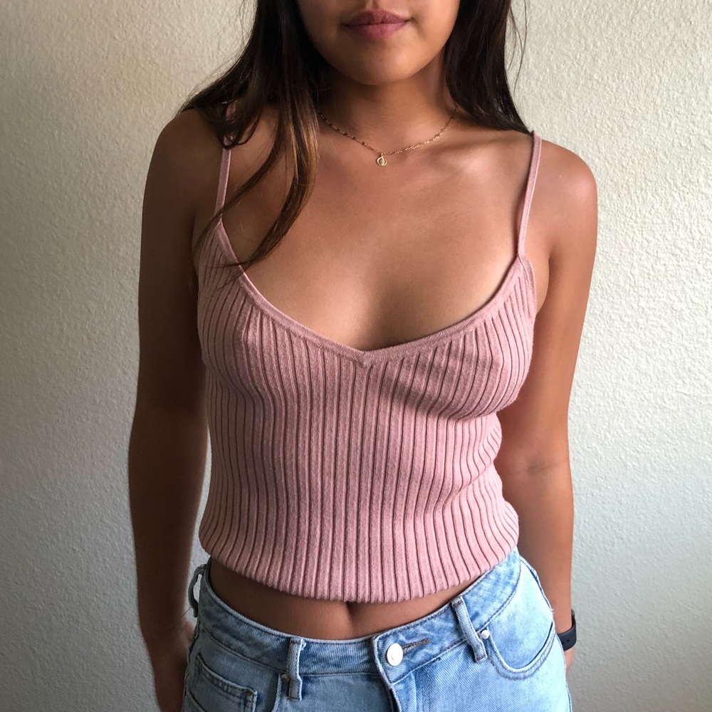 Kendall+Kylie knitted cami top